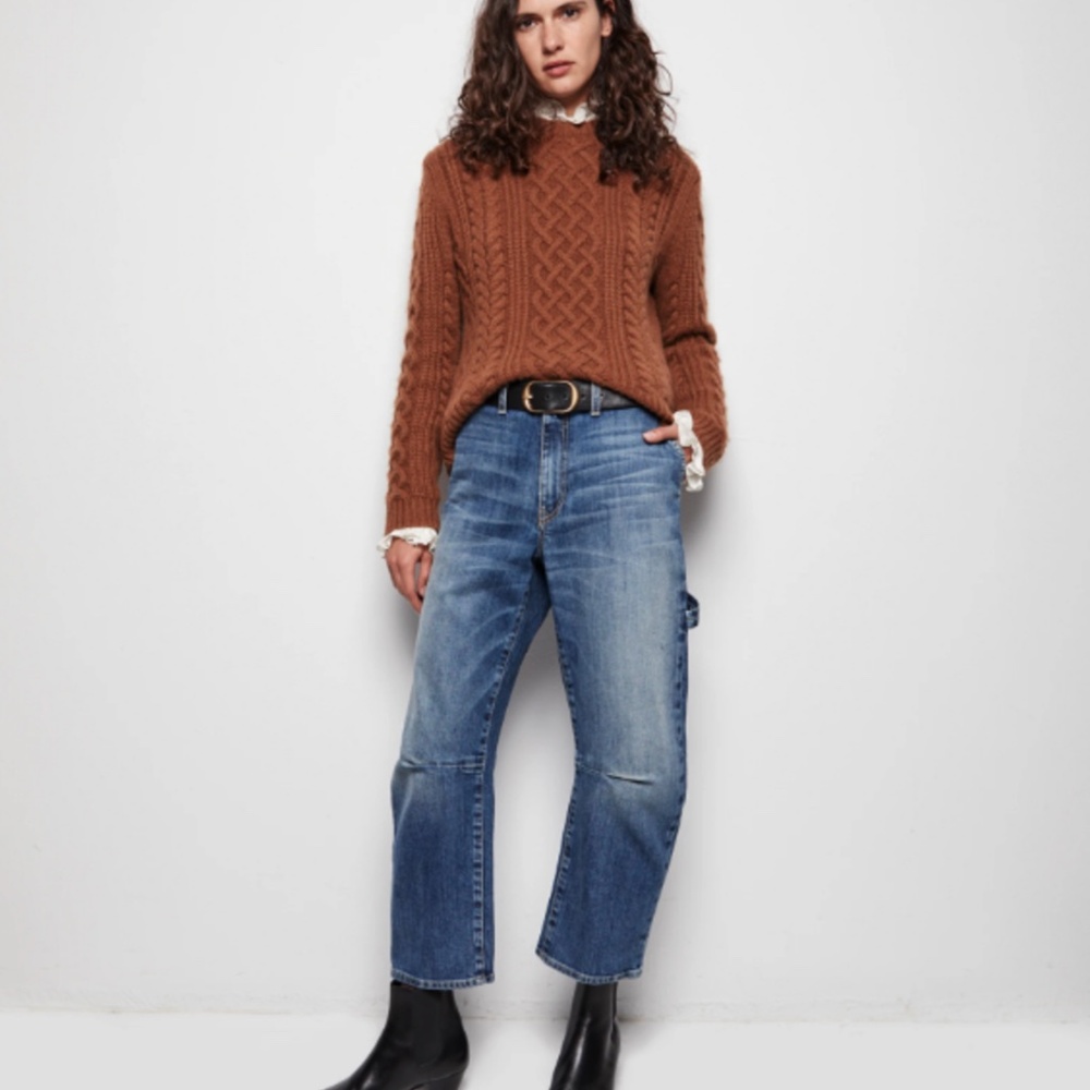 Nili lotan Carpenter  jean 28 classic wash barrel crop $395